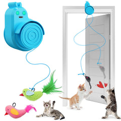 CATPICK interactive doorway flying bird in action boosts indoor cat enrichment.