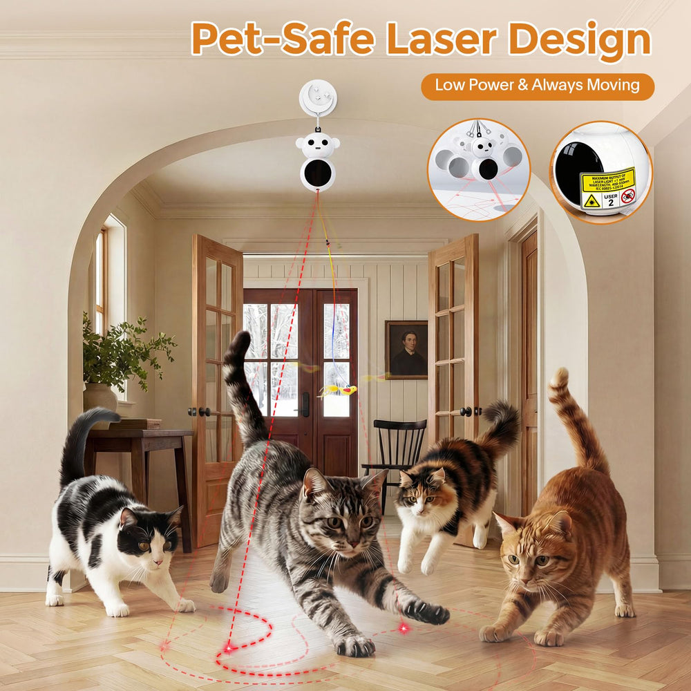 Catpick laser safety and moving dot keeps indoor play supervision-free