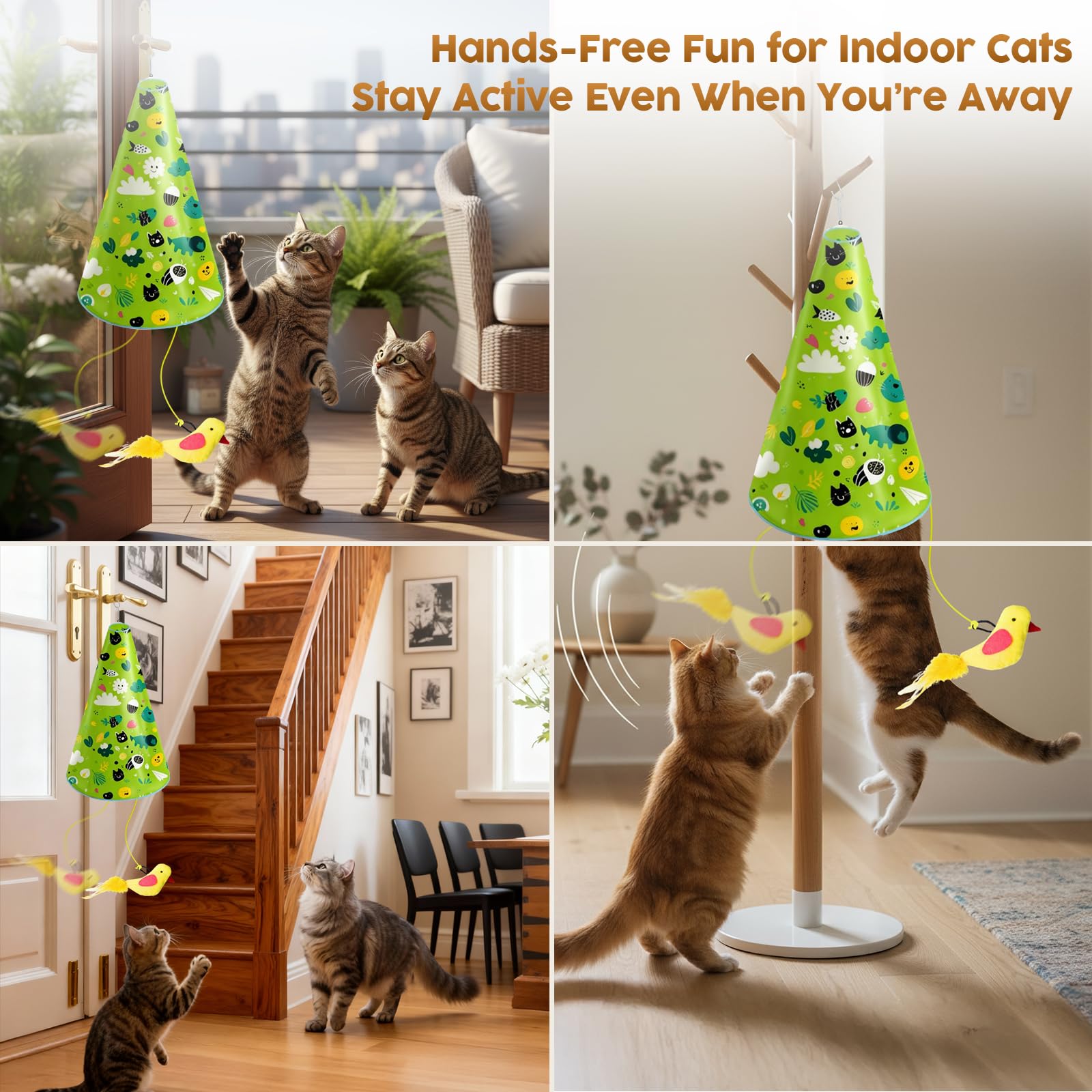 Catpick joy door-handle hanging toy creates vertical hide-and-chase fun.