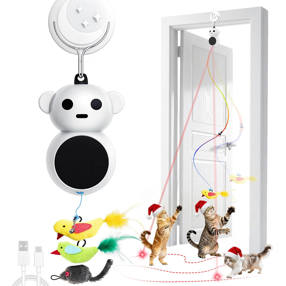 Catpick joy door-mount interactive cat toy enhances indoor play for busy households.