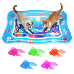 Catpick joy foldable water mat folded for compact storage and quick cleanup.
