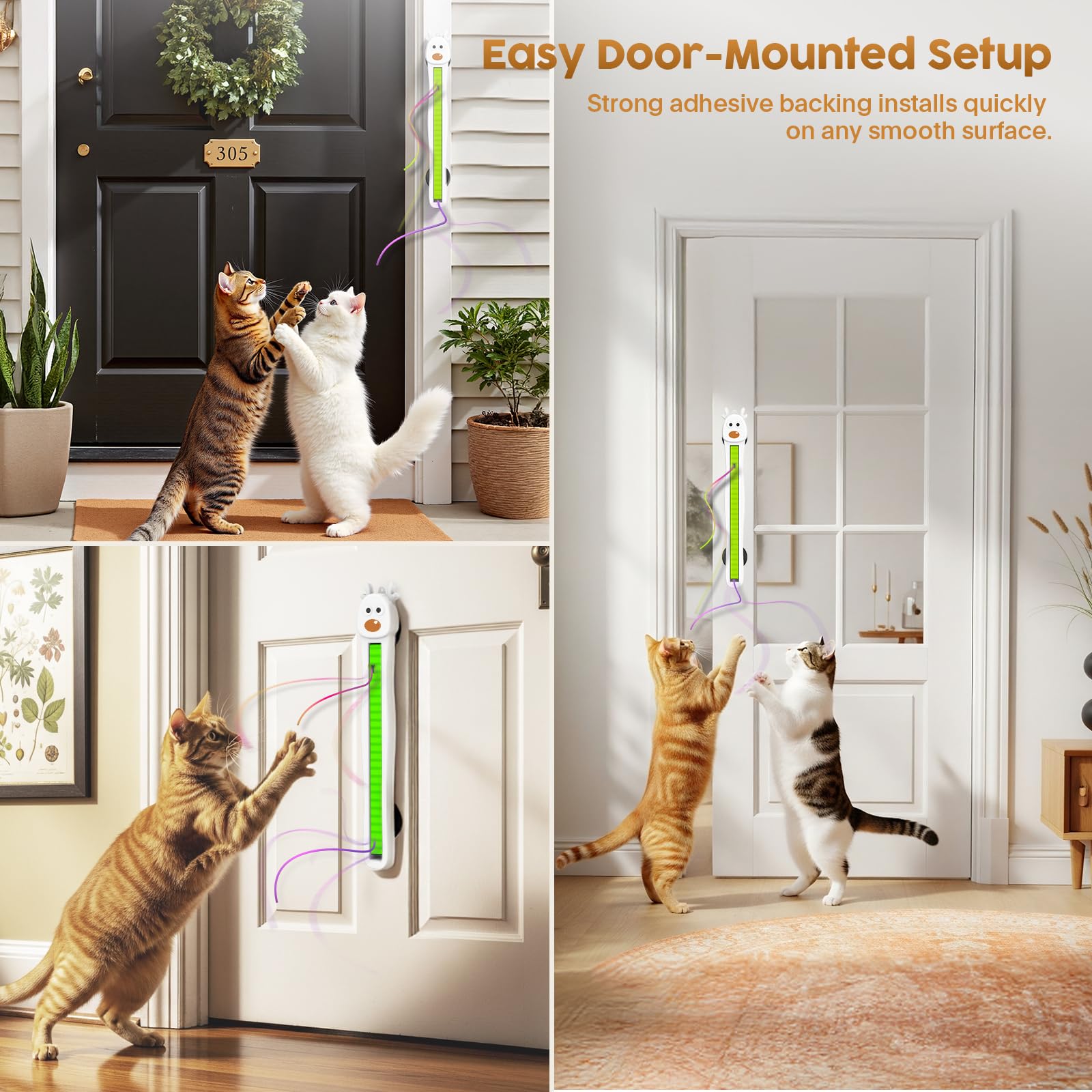 CatPick Joy hands-free playtime in compact apartment setup