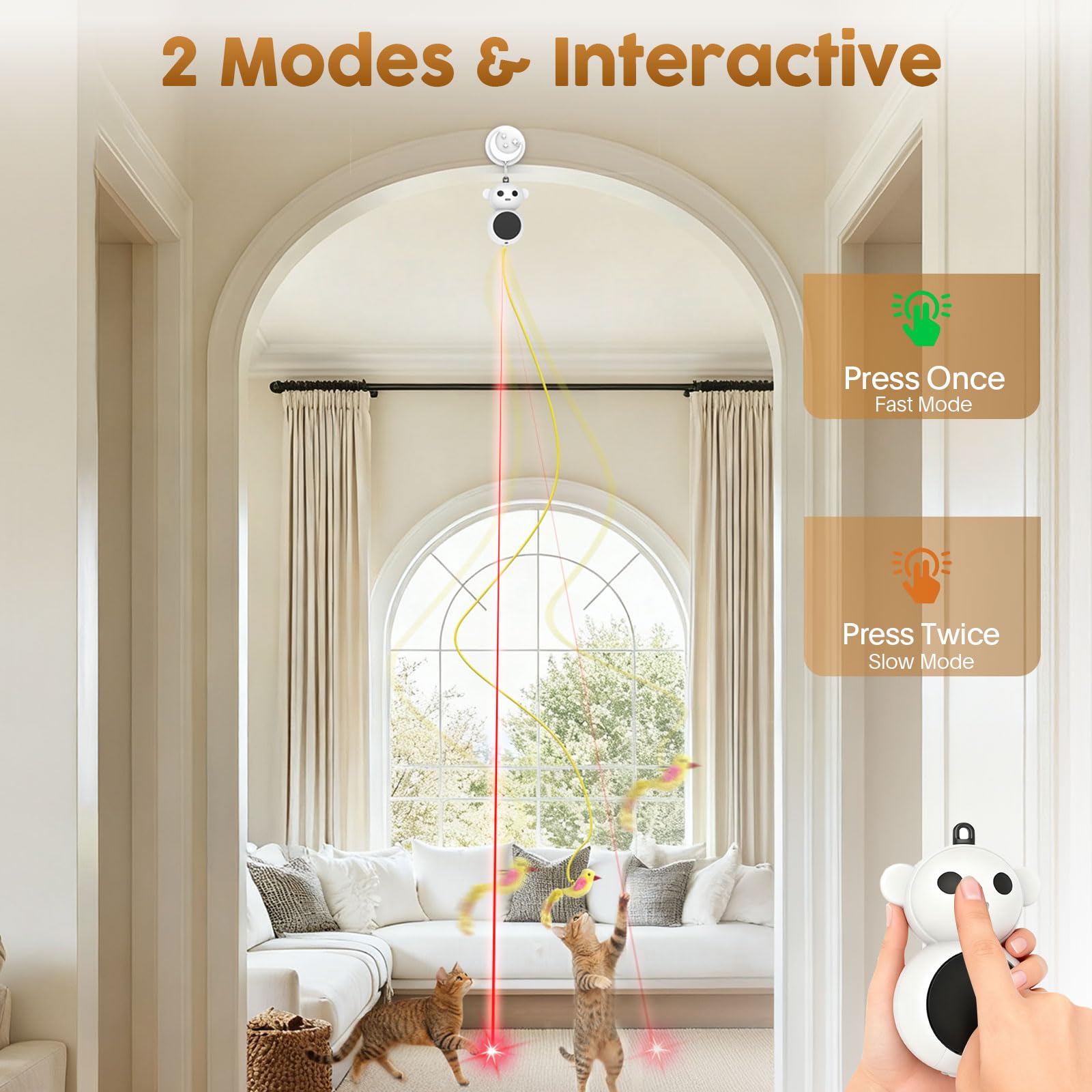 Catpick joy mouse-wand attachment encourages active play and exploration.