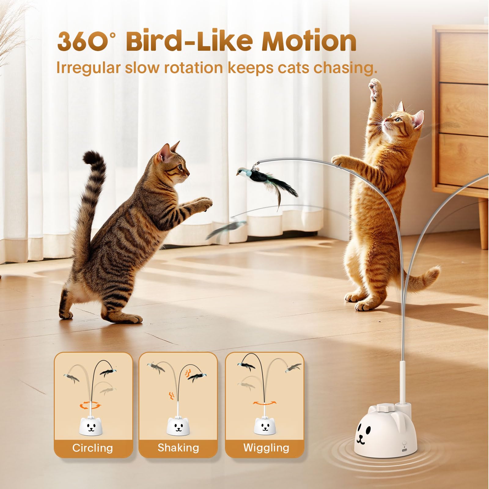 Catpick Joy silicone-sleeved rod protects furniture during safe play.