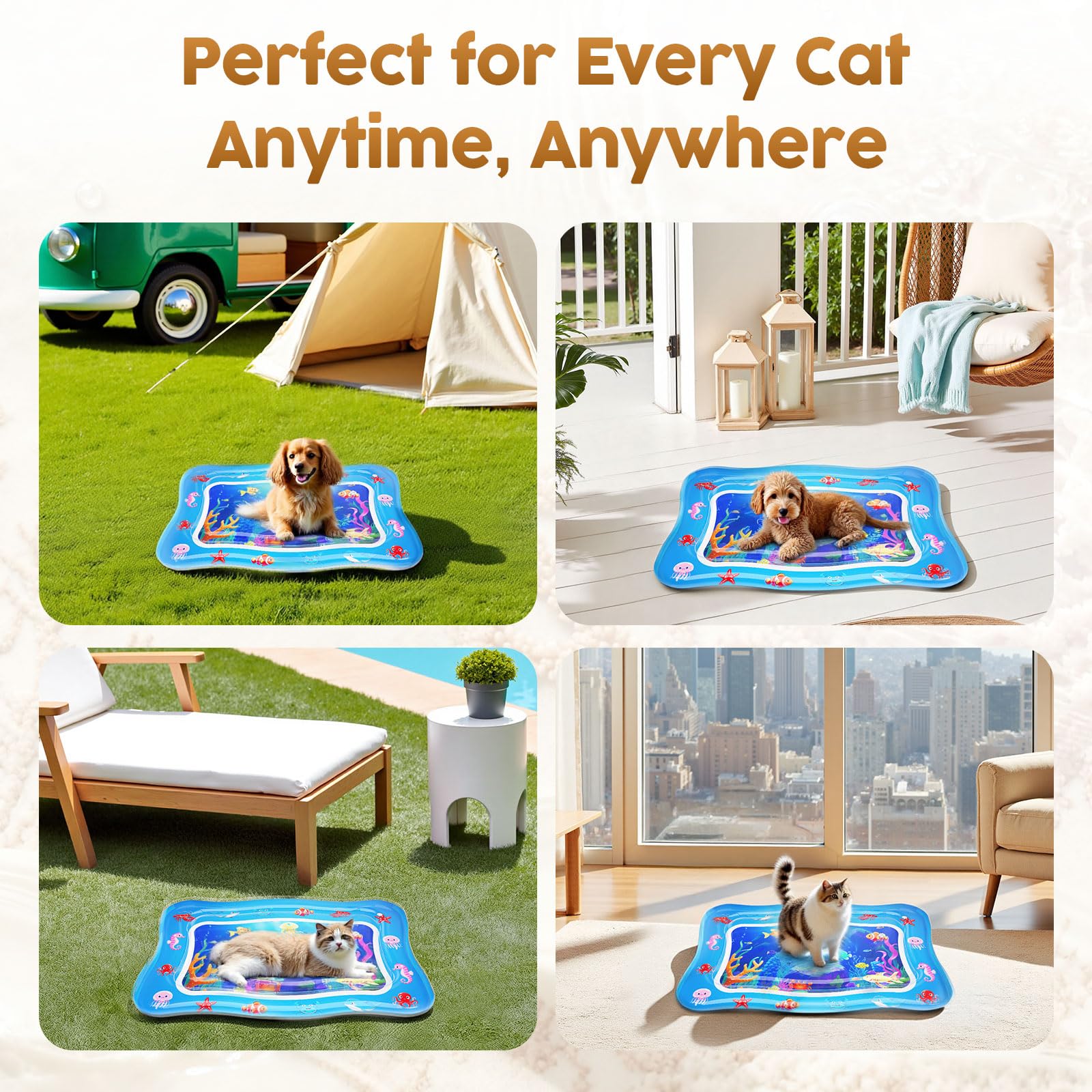 Catpick joy water mat cooling surface provides instant refreshment for hot days.