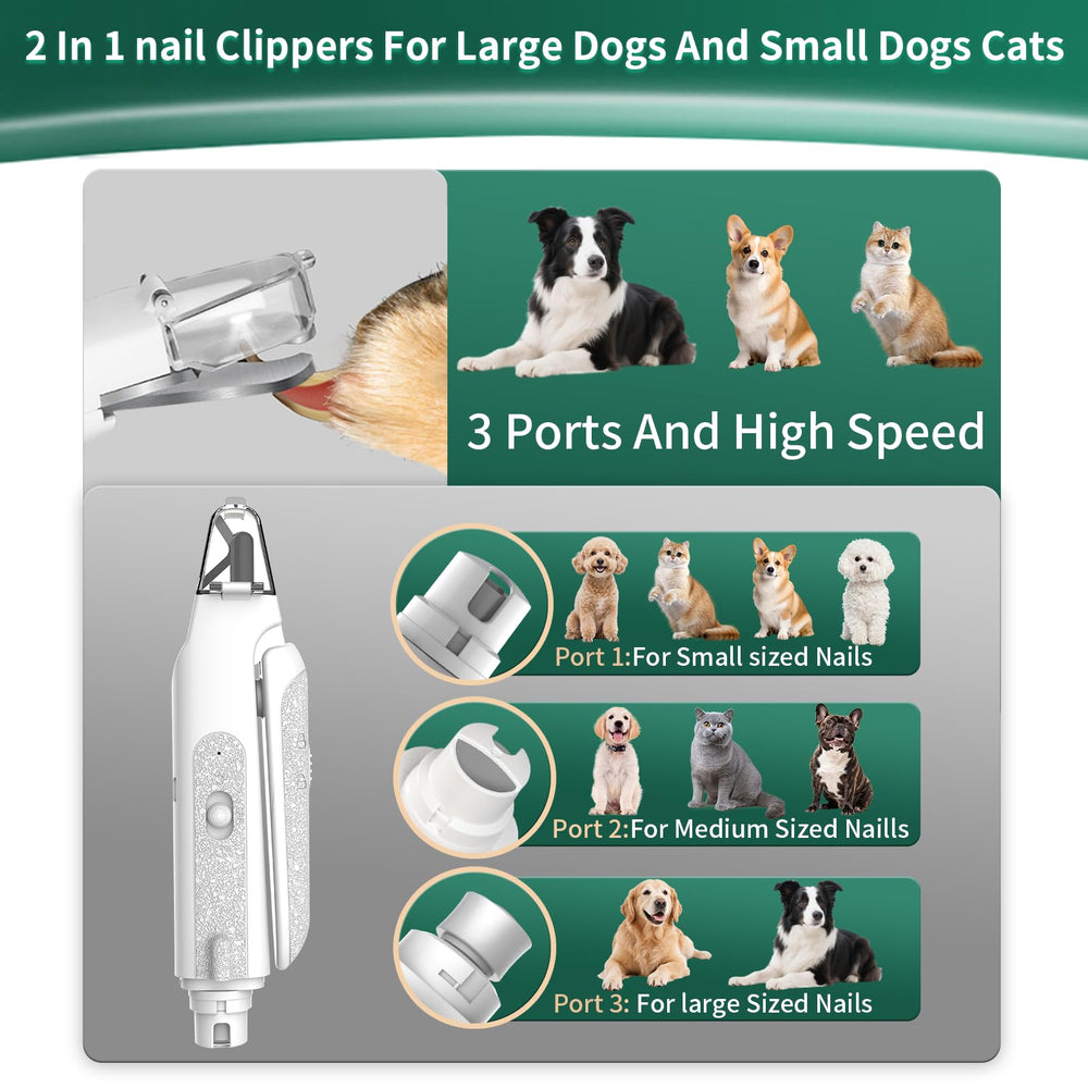 CATPICK LED-lit dog nail trimmer in use for precise safety trimming