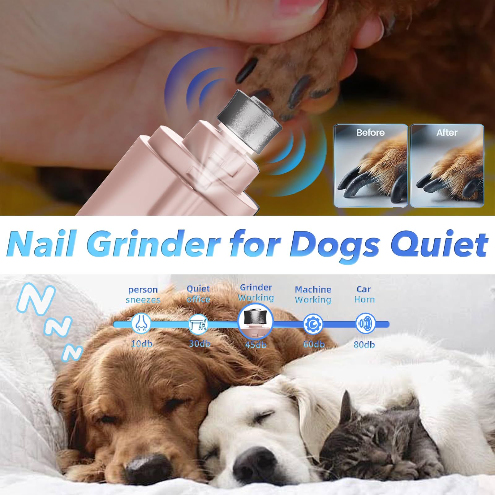 CATPICK LED trim sight helps avoid over-grinding during clipping.