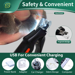 CatPICK light-cap design captures nail debris during grooming sessions.