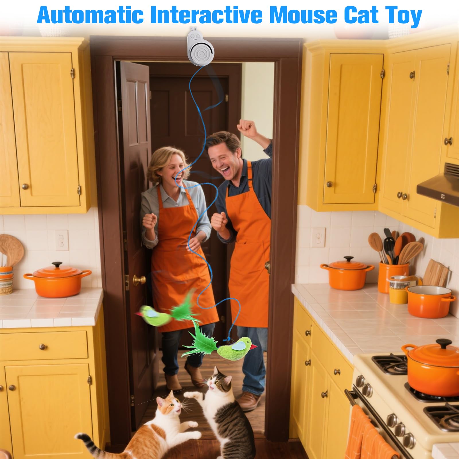 CATPICK mouse toy for cats enhances doorway enrichment during playtime