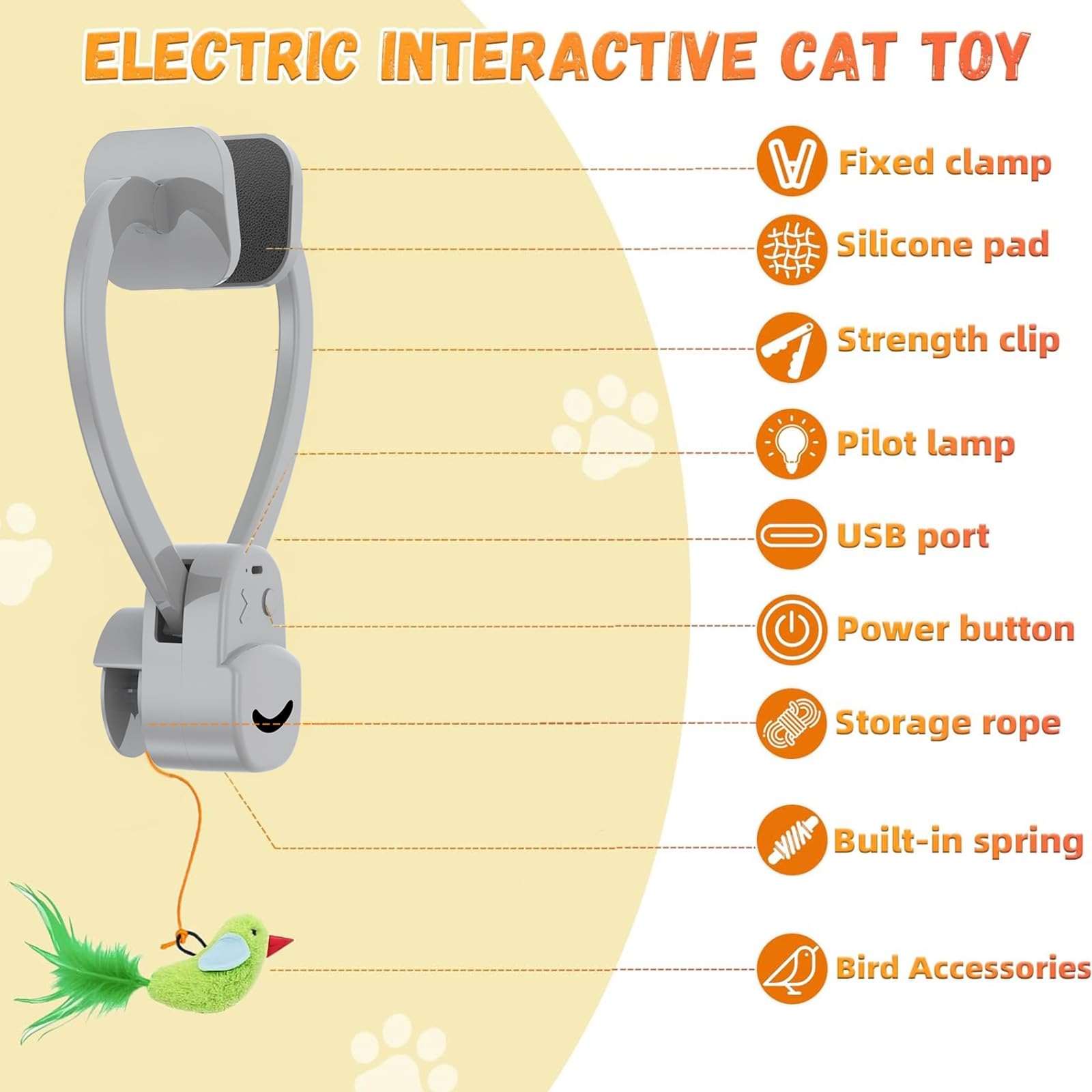 CATPICK rechargeable interactive toy highlights easy setup and ongoing indoor fun.