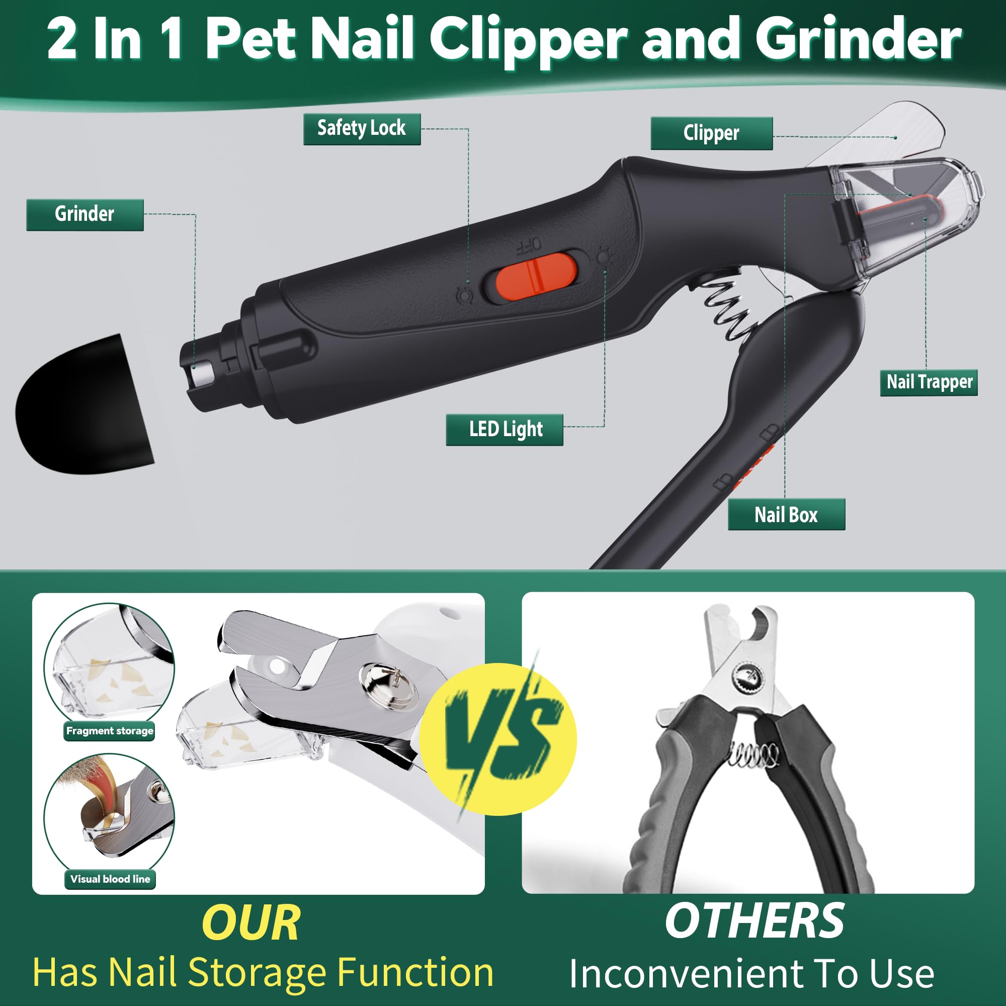 CatPICK silent grooming session with soft operation during nail care.