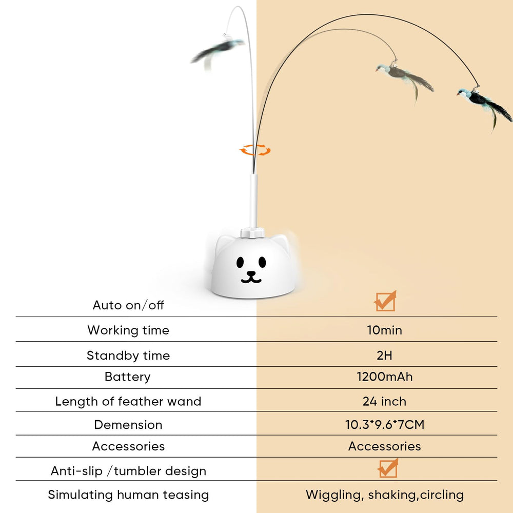 CATPICK silicone-protected wand reduces wear and keeps paws safe.