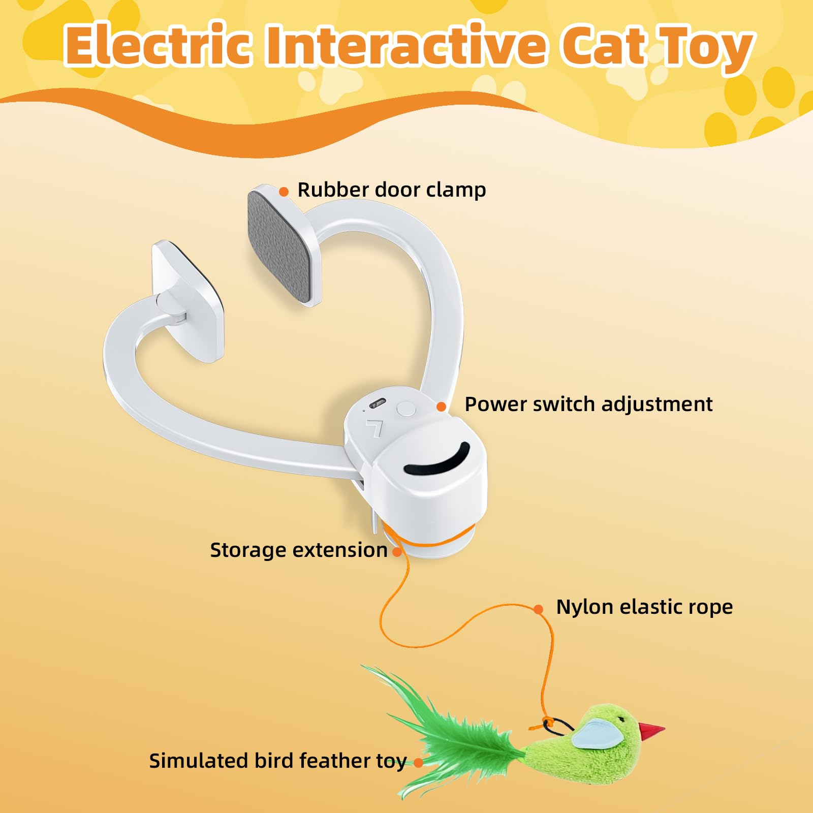 CATPICK USB-charging cable foreground ready for convenient recharge.