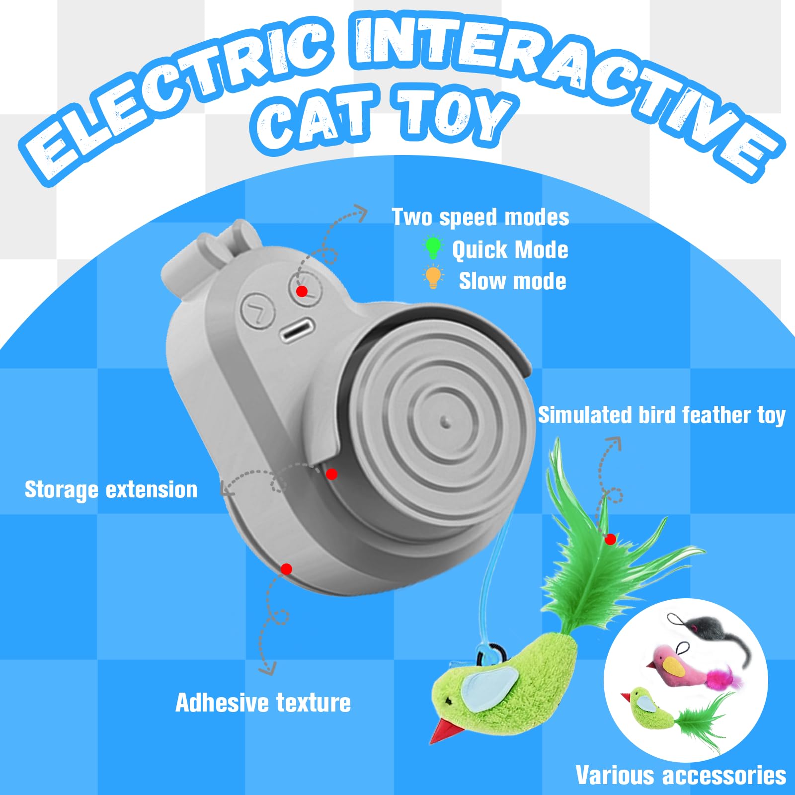 CATPICK USB charging-cable supports rechargeable convenience for ongoing play.