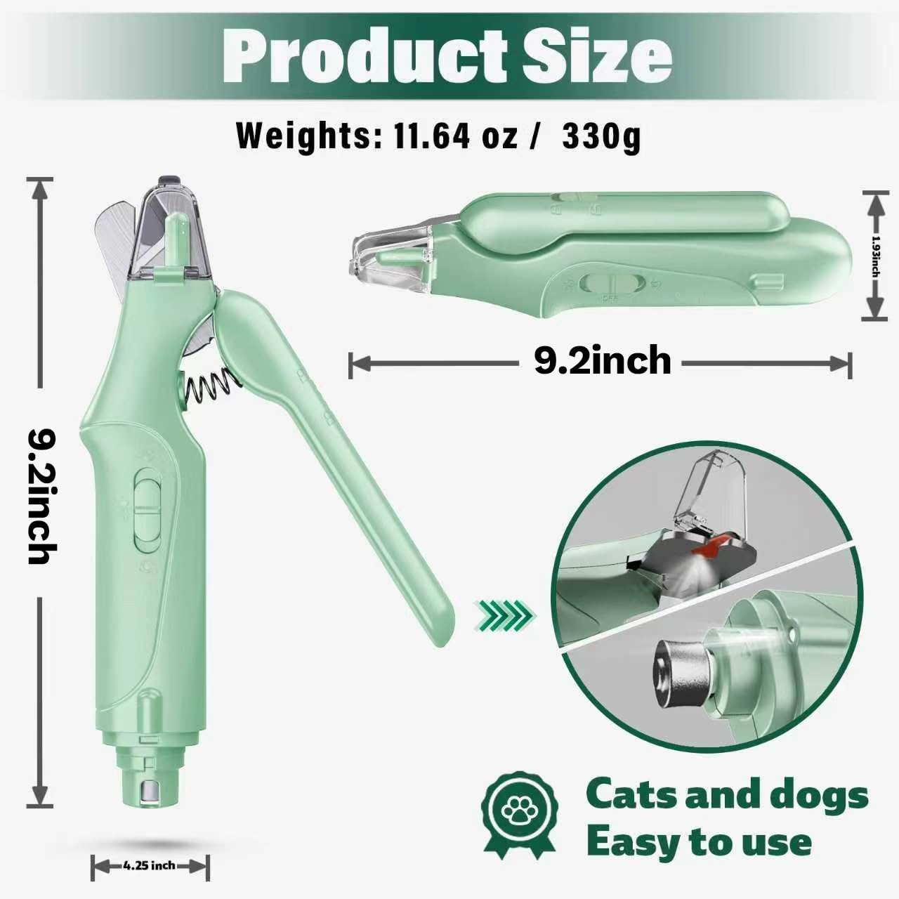 CATPICK USB rechargeable grinder and clippers for at home grooming