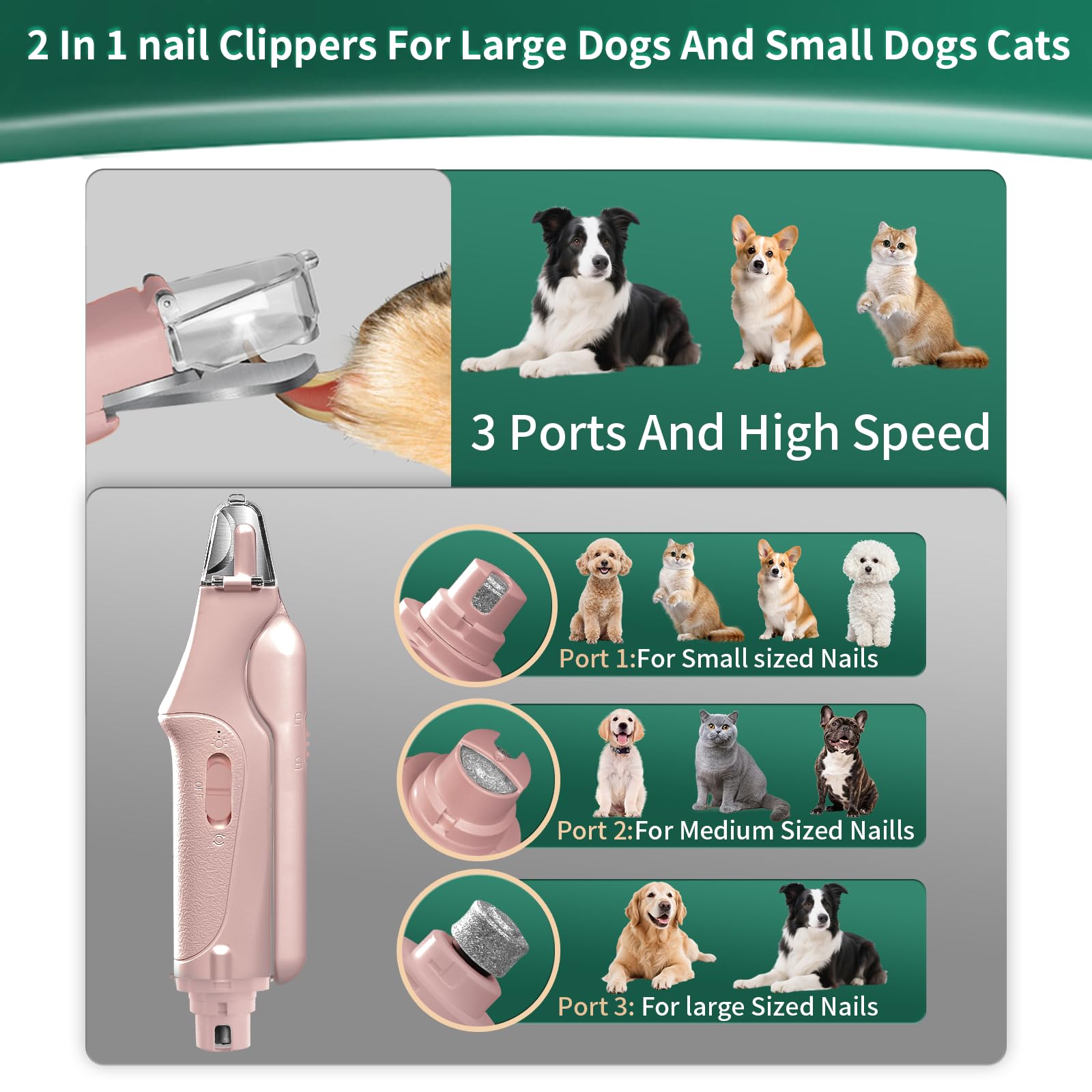 CATPICK USB-rechargeable nail trimmer for cordless use