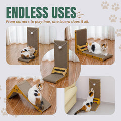Cats Cuddles 3-in-1 design scratch pad highlights versatile scratching lounging and ground play