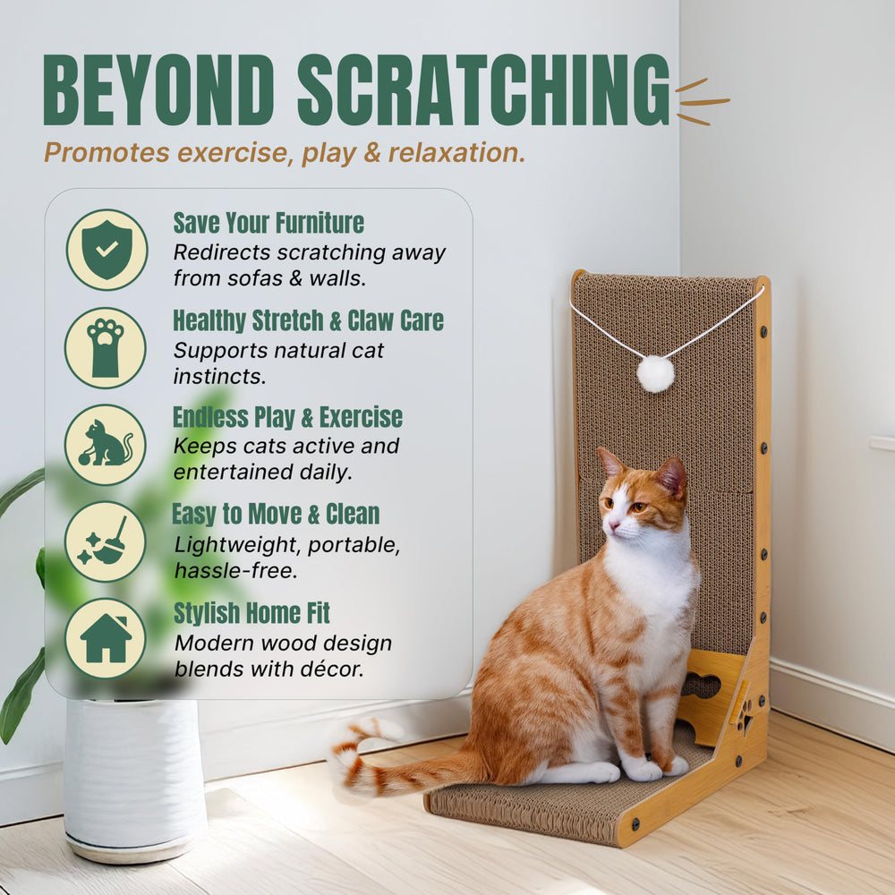 Cats Cuddles furniture-protection scratcher redirects claws away from furniture while entertaining