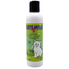Cats n Mite Anti Mange Shampoo bottle being poured for gentle cleanse and mange care.