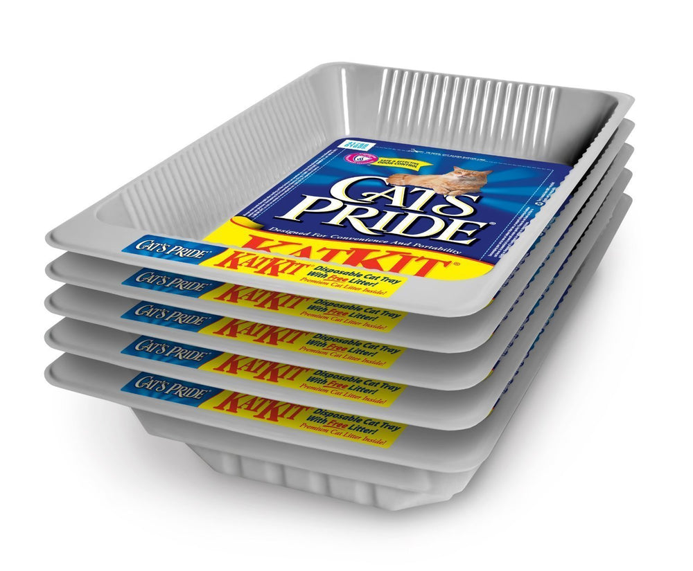 Cat's Pride Oil Dri C01660 5PK Disp Litter Pan keeps litter contained and easy to clean.