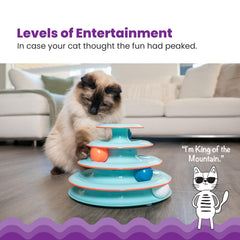 Catstages Chase Meowtain ball-one-spins highlights one spinning ball to engage curious paws during enrichment