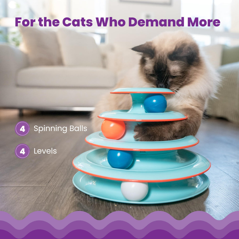Catstages Chase Meowtain ball-two-spins demonstrates another level of rolling fun for multiple cats