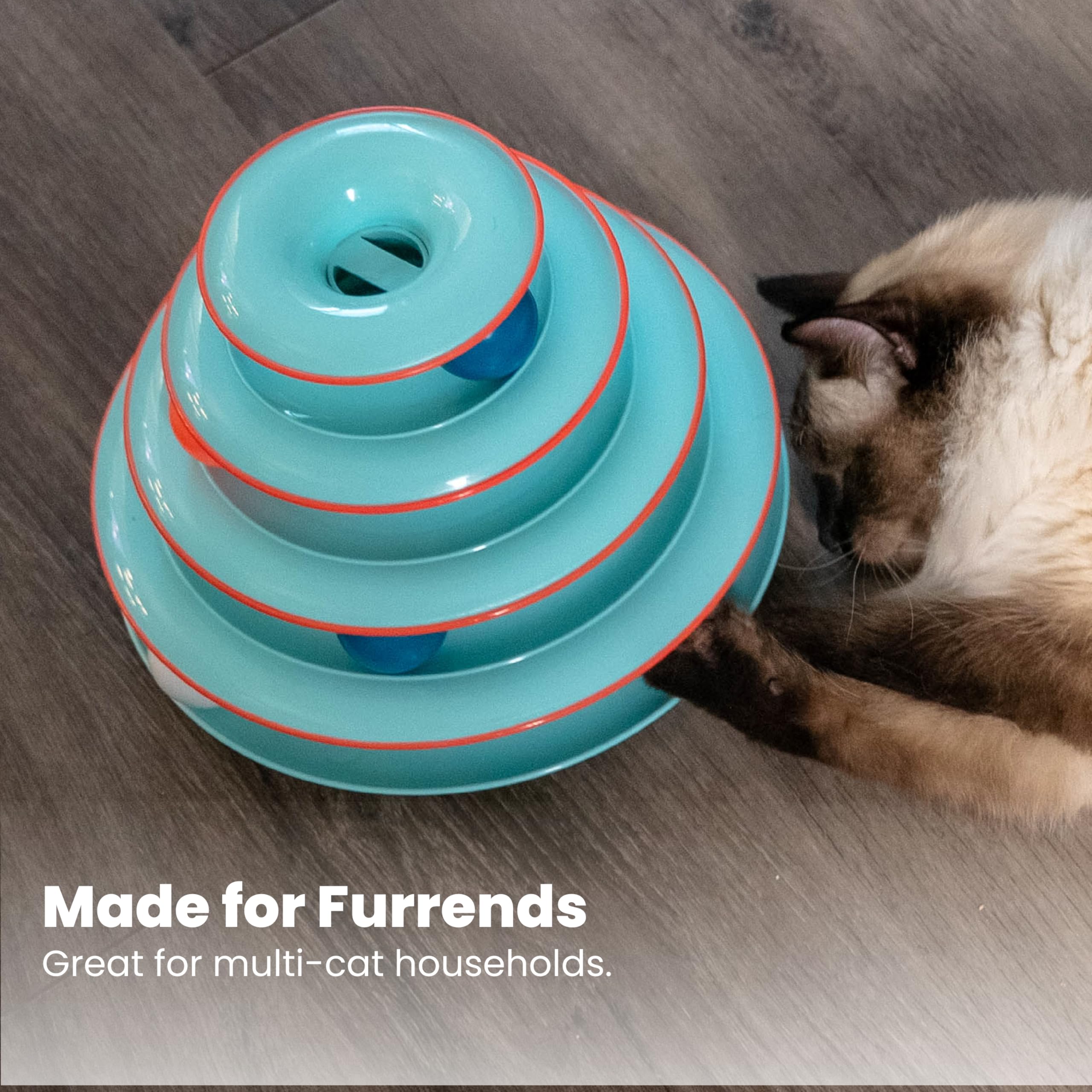 Catstages Chase Meowtain non-slip-base provides stable play on hardwood or tile floors