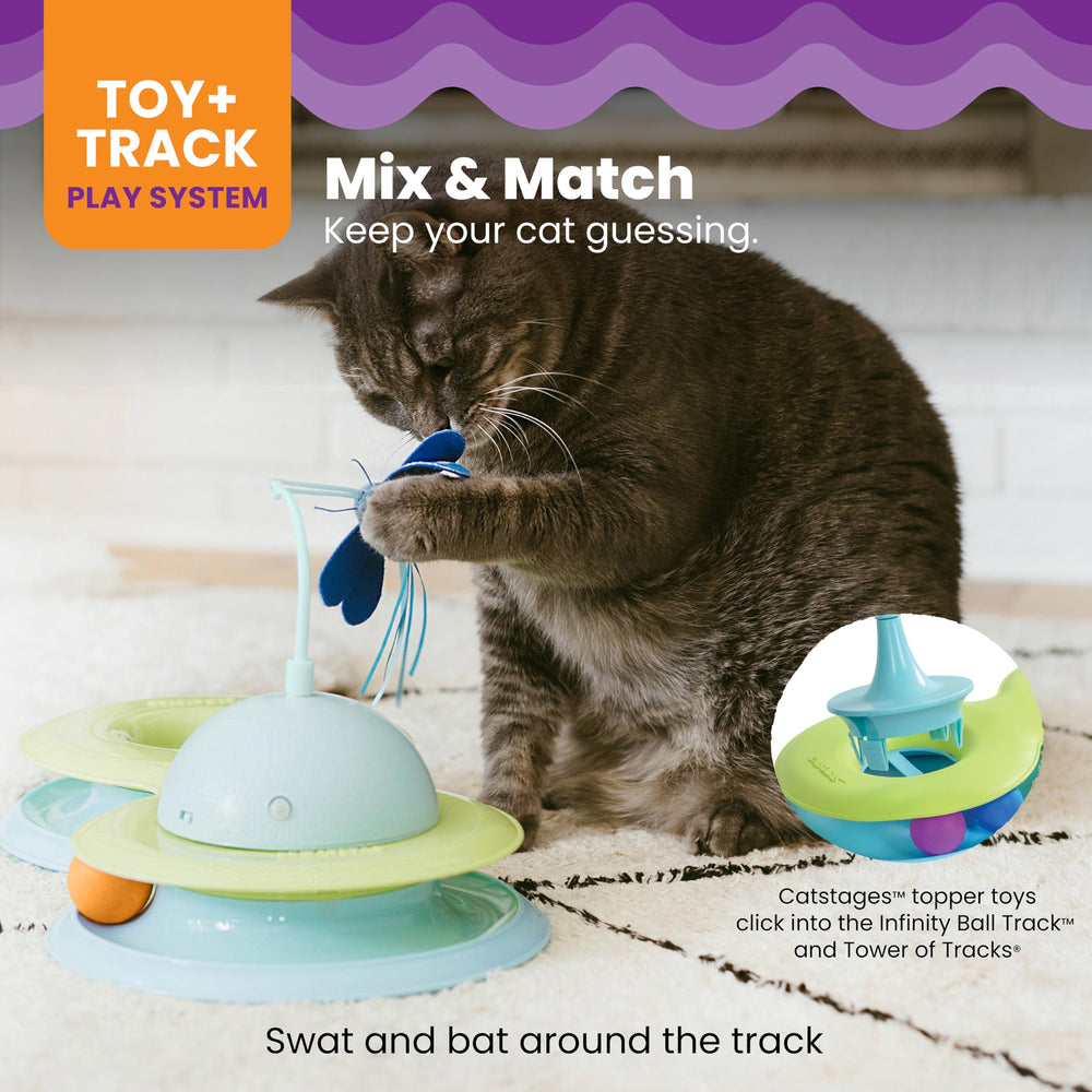Catstages Infinity Ball Track compatible with topper toys expands play options.