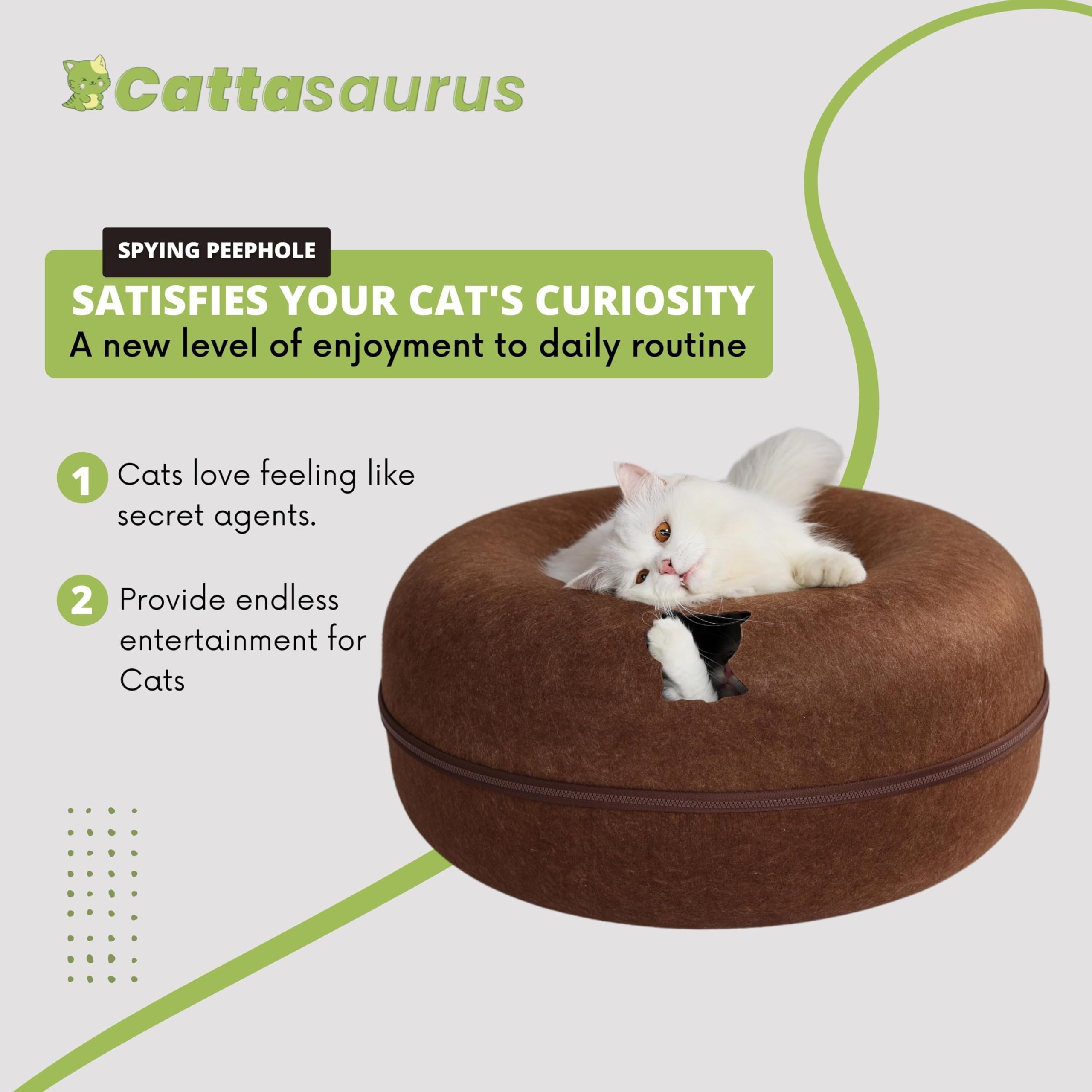 Cattasaurus Peekaboo Cat Cave color options blend with home decor