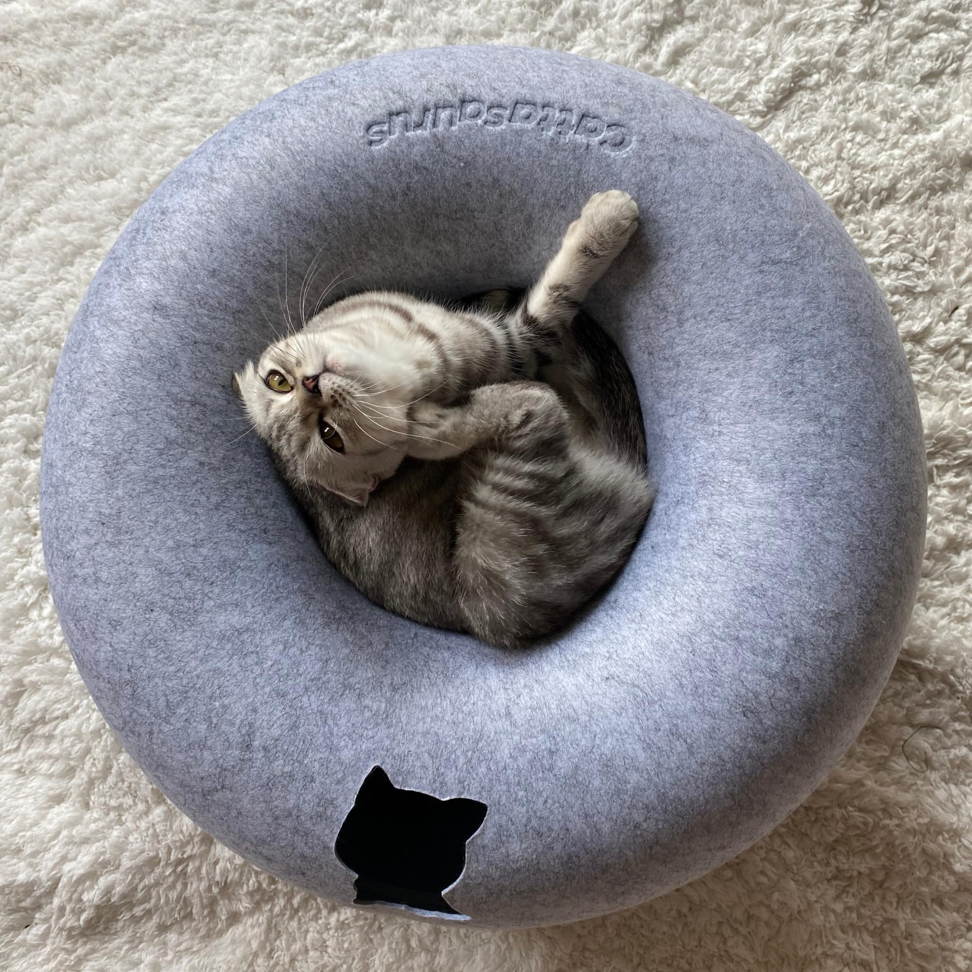 Cattasaurus Peekaboo Cat Cave color options in light gray to match décor