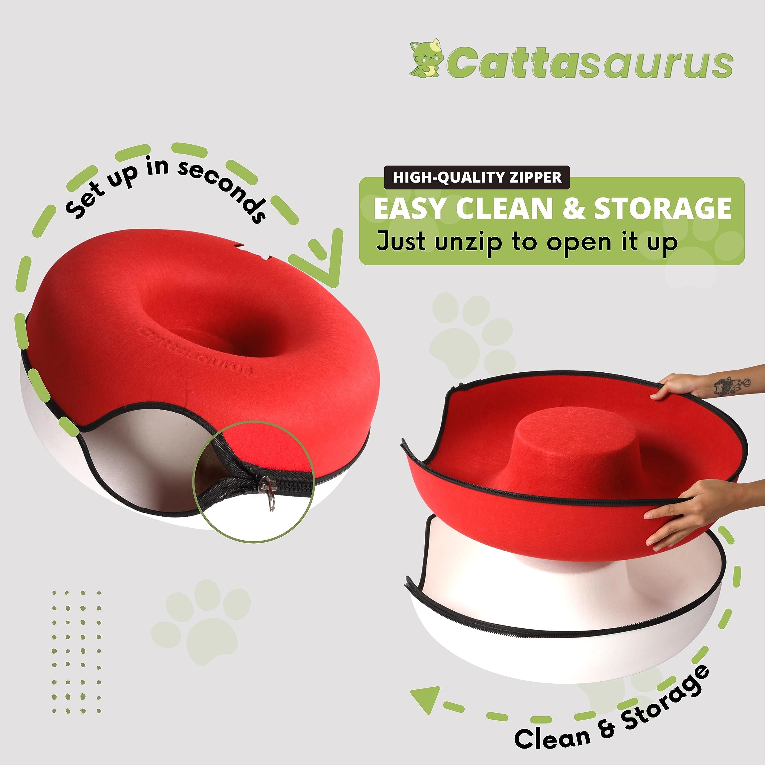 Cattasaurus Peekaboo color options gray match modern interiors while providing calm retreat