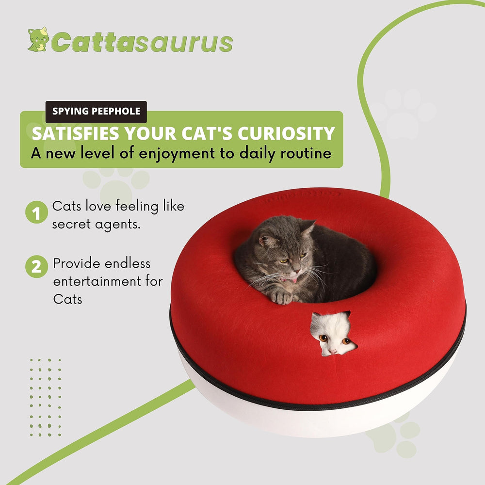 Cattasaurus Peekaboo color options pink foster cozy, playful napping space for cats