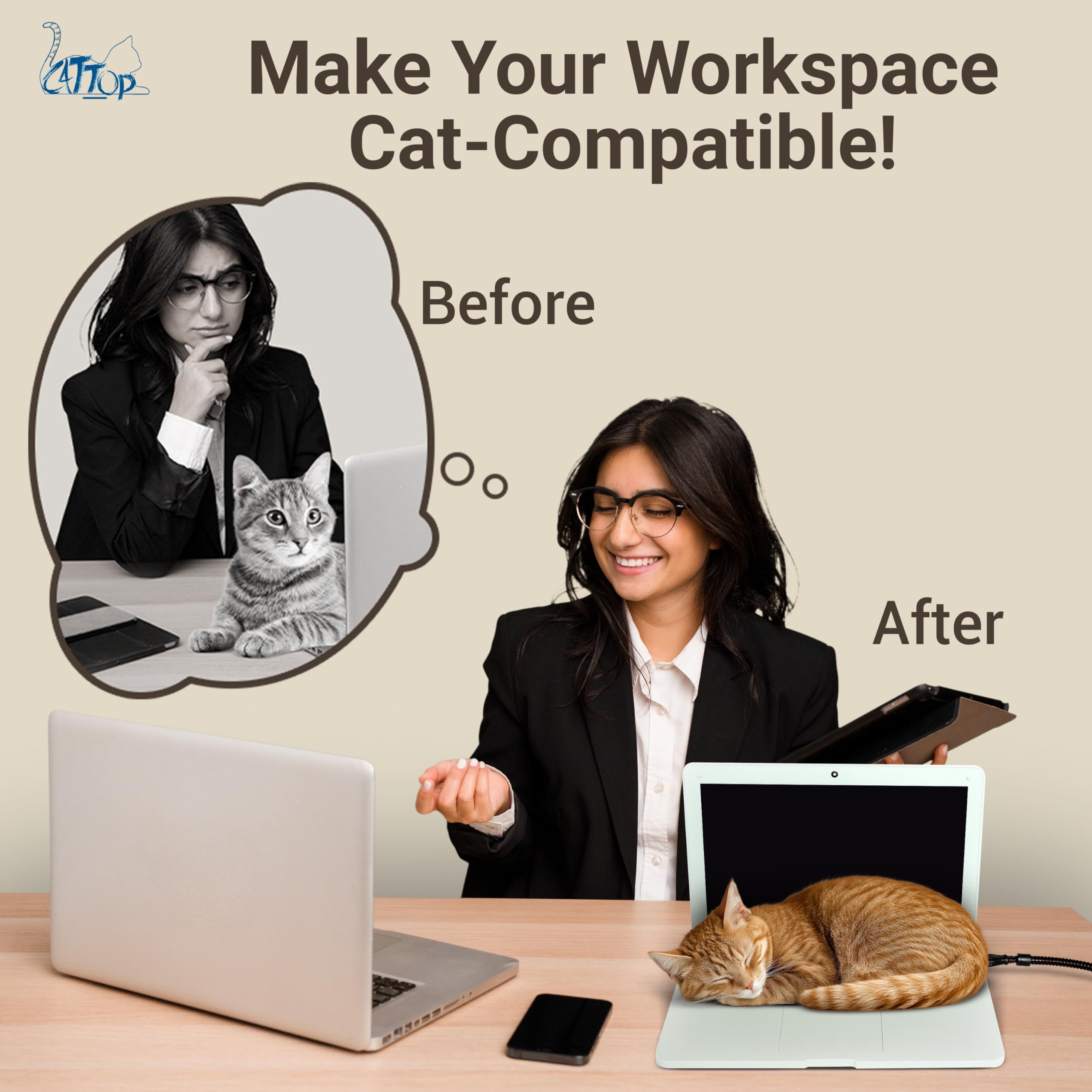 Cattop cat laptop toy is lightweight and portable for easy room-to-room setup.