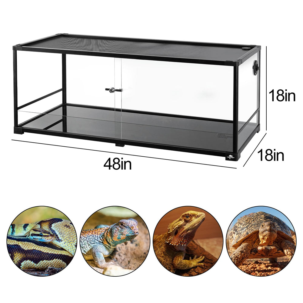 CAVACHEW 67-gallon reptile tank front view for easy glass observation