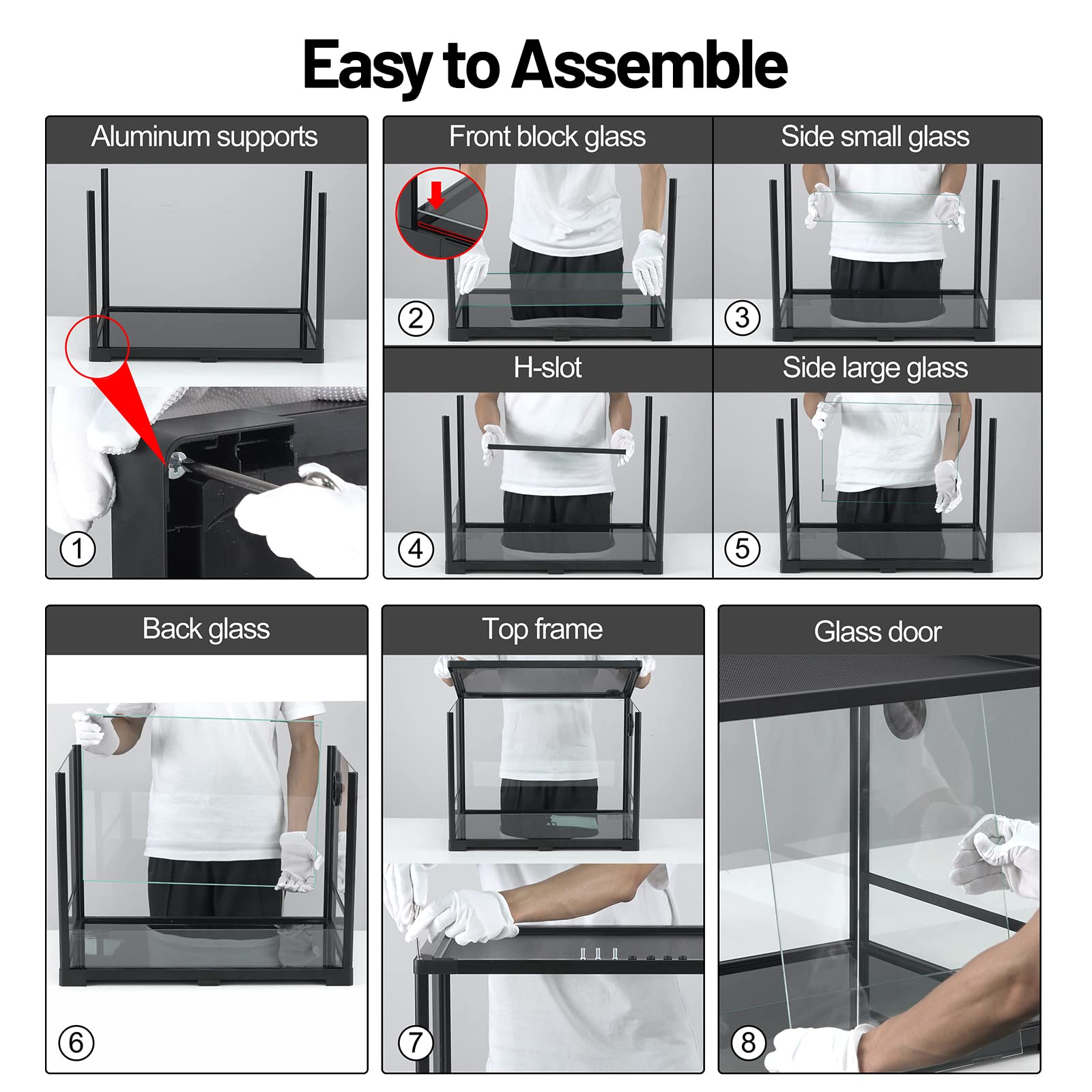 CAVACHEW easy-assembly reptile tank quick setup and simple cleaning