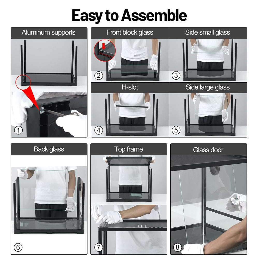 CAVACHEW easy-assembly reptile tank quick setup and simple cleaning