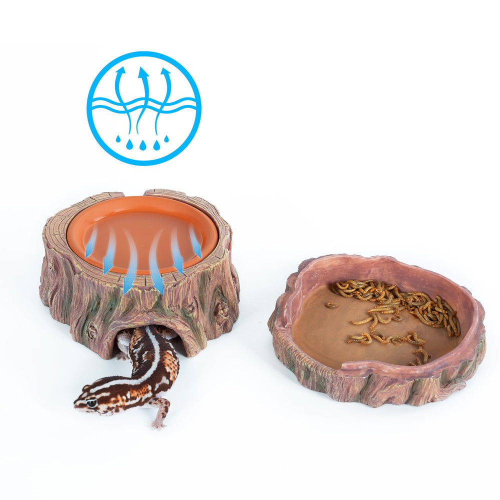 CAVACHEW humidity-dish-filled configuration helps maintain humidity for tropical reptile habitats.