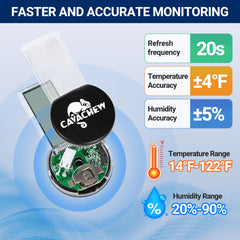 CAVACHEW suction-cup mounting option keeps thermometer steady on glass terrariums for flexible placement.