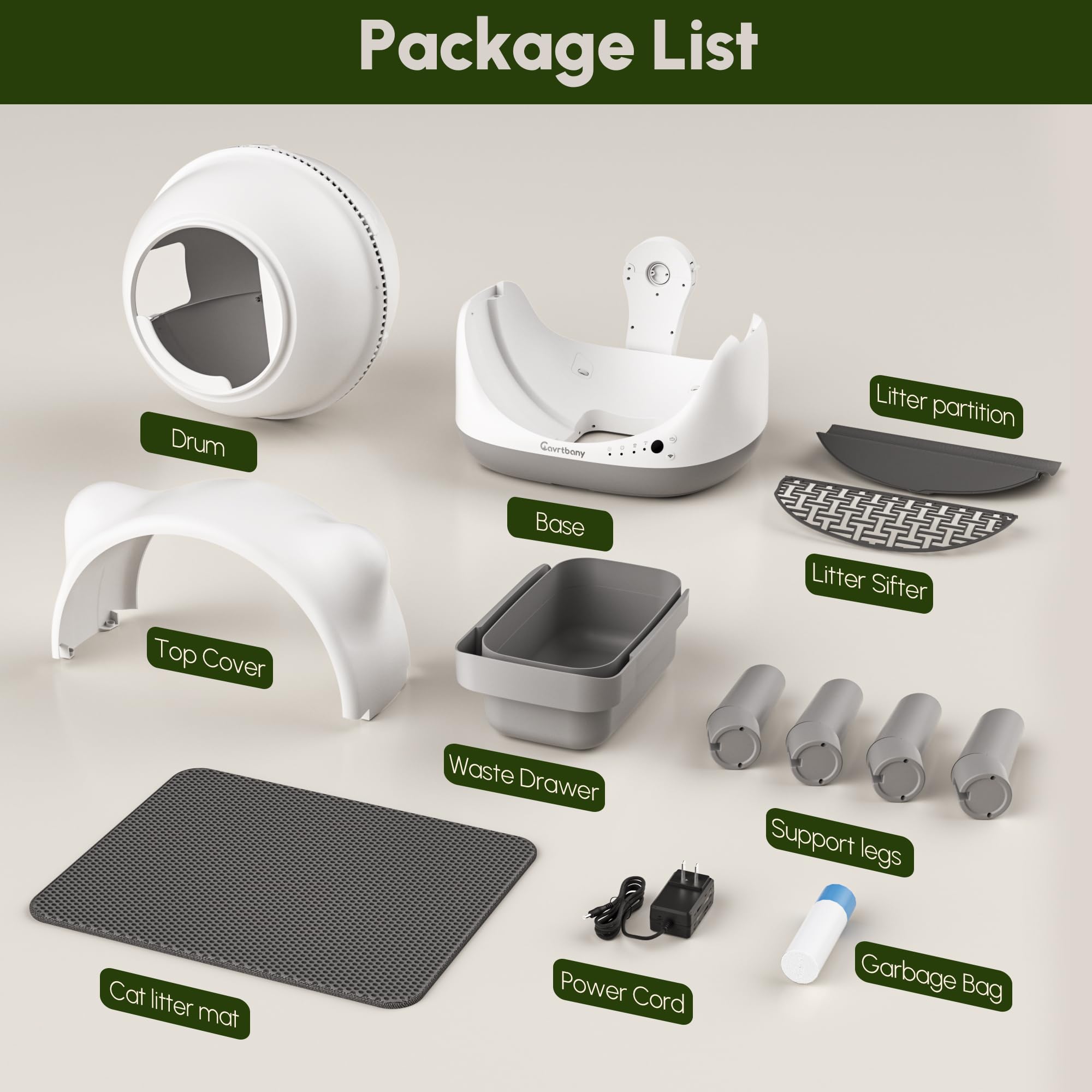 Cavrtbany trash bags included pack shot for ready to use convenience