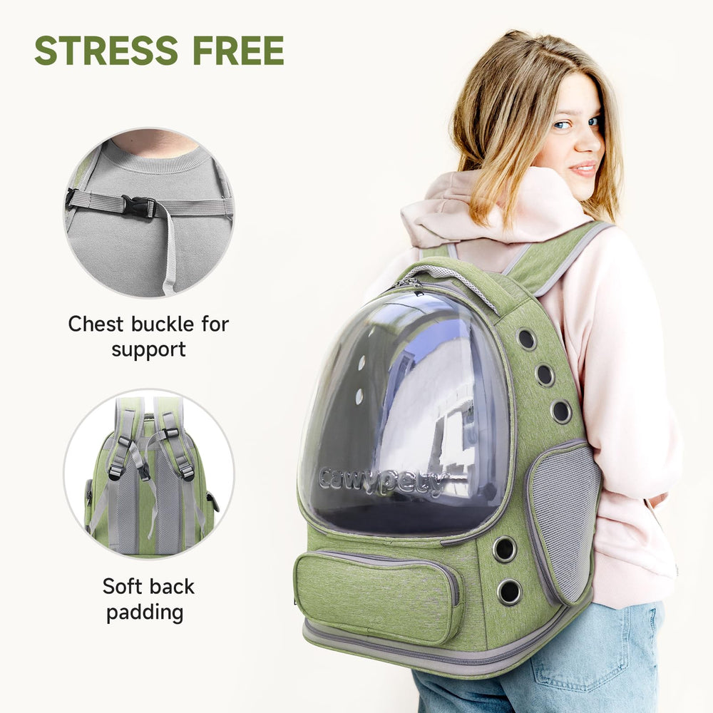 Cawypety cat backpack anti-scratch shell resists claws during adventures.