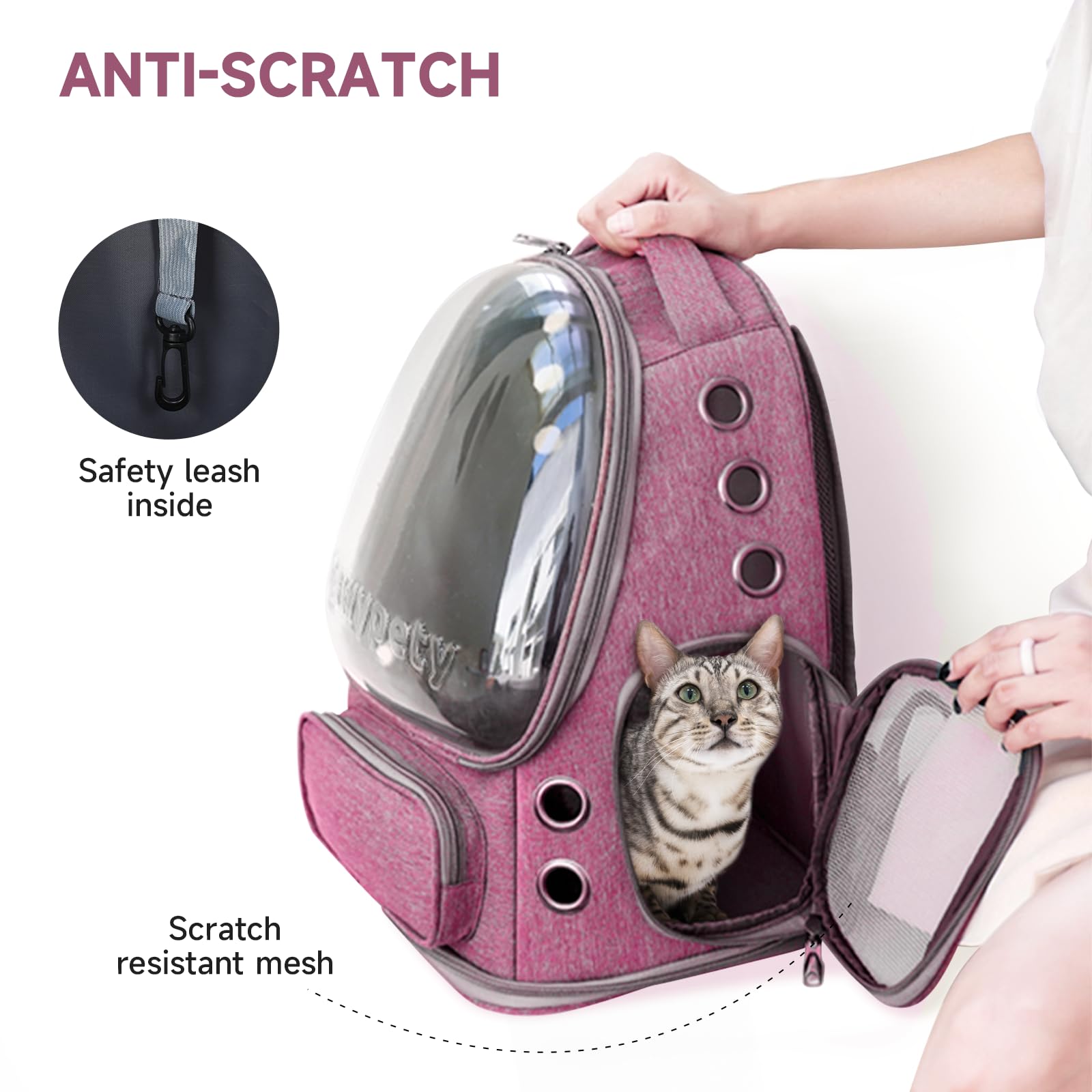 Cawypety cat backpack foldable-design lets you store it compactly after trips