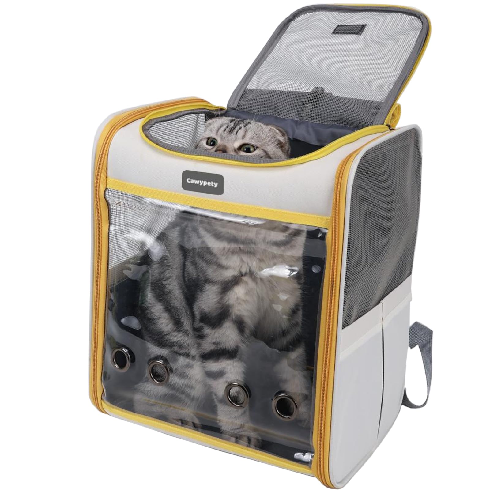 Cawypety Cat Backpack Carrier folded to a compact design for easy storage
