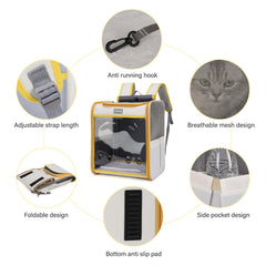 Cawypety Cat Backpack Carrier includes a built in seat belt to prevent escapes