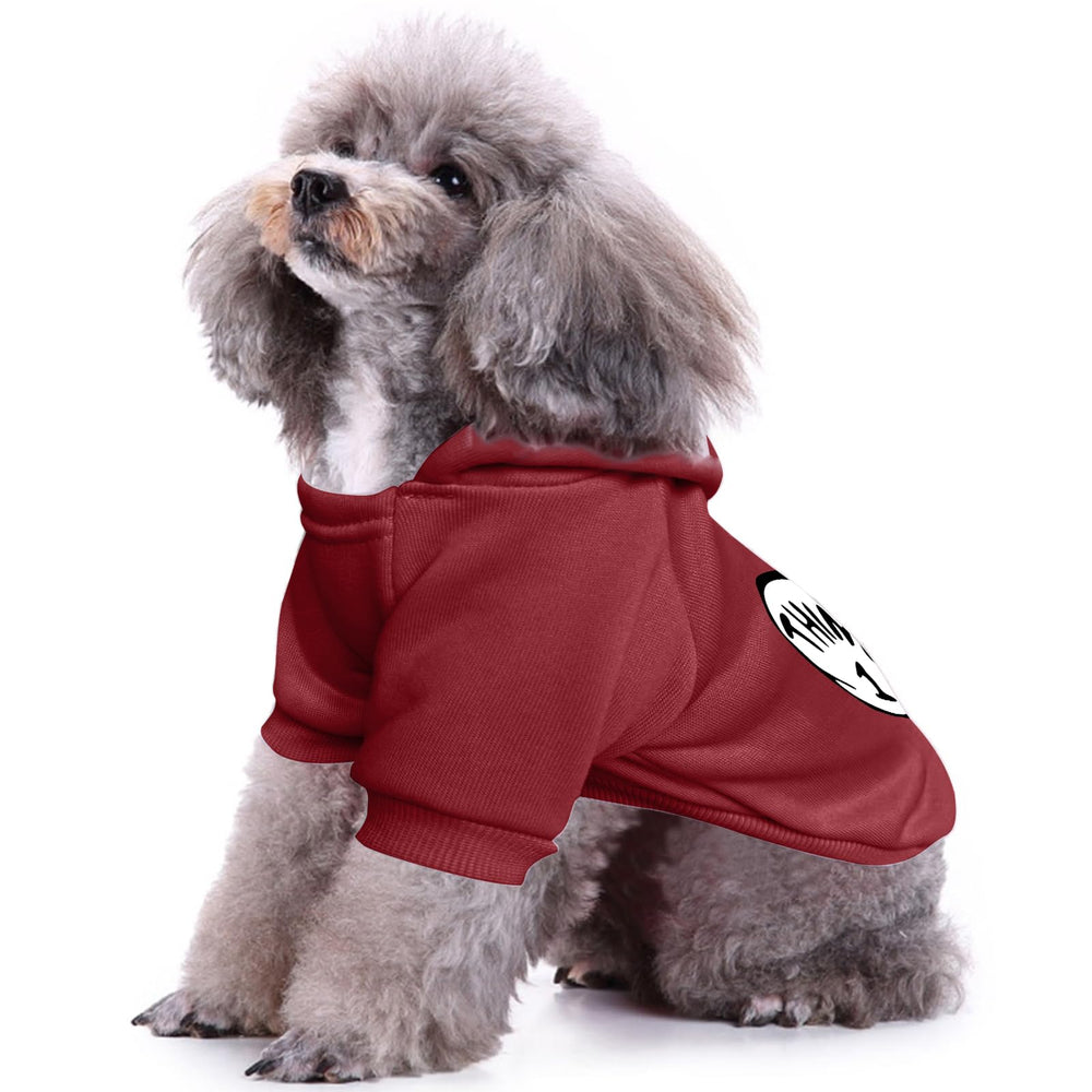 Cayxatiu wine red hoodie on a dog showcases casual outings
