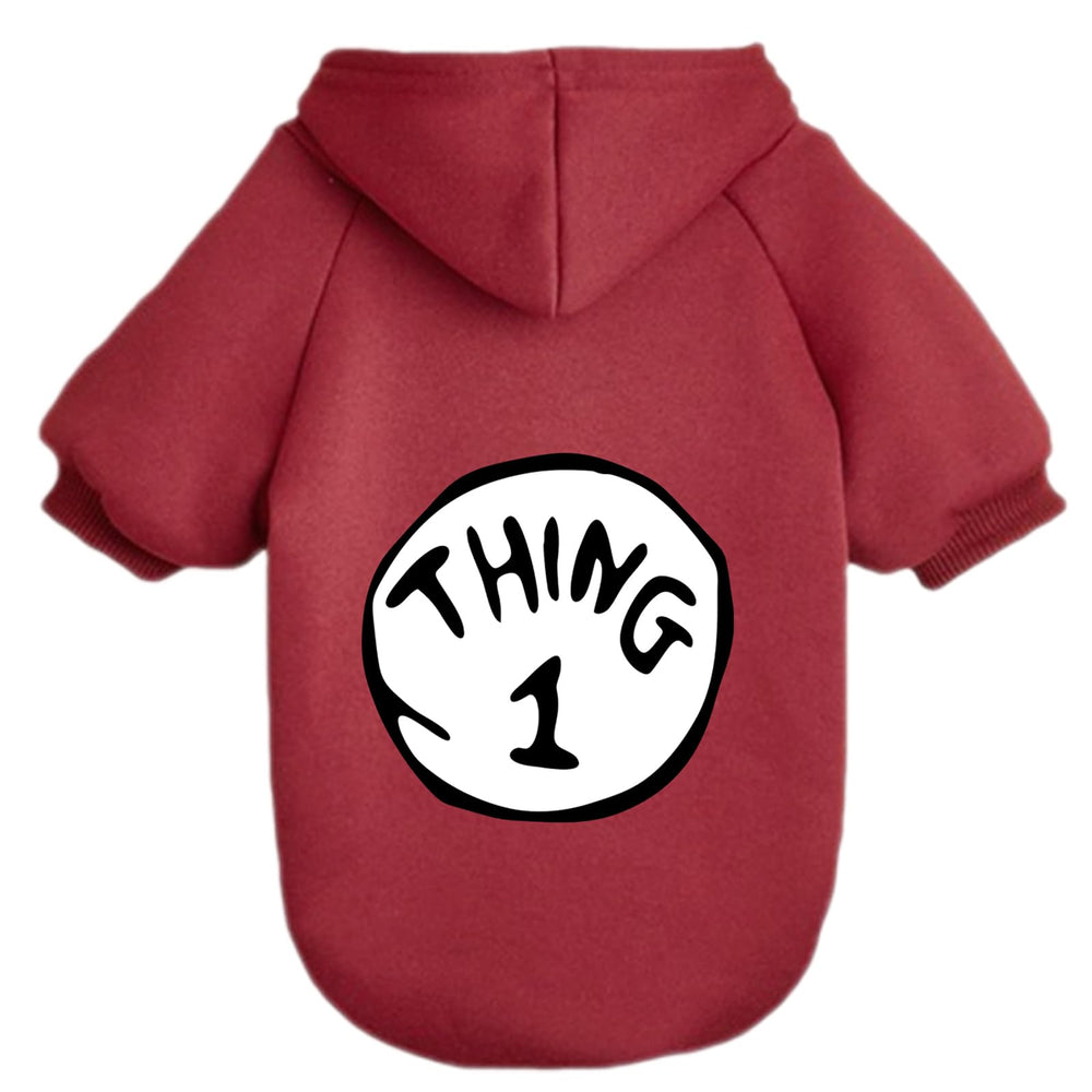 Cayxatiu dog hoodie front view in wine red for stylish warmth