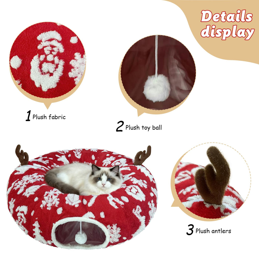 Cckuu Cat Tunnel Bed configurations circles image demonstrates versatile layouts for exploration.