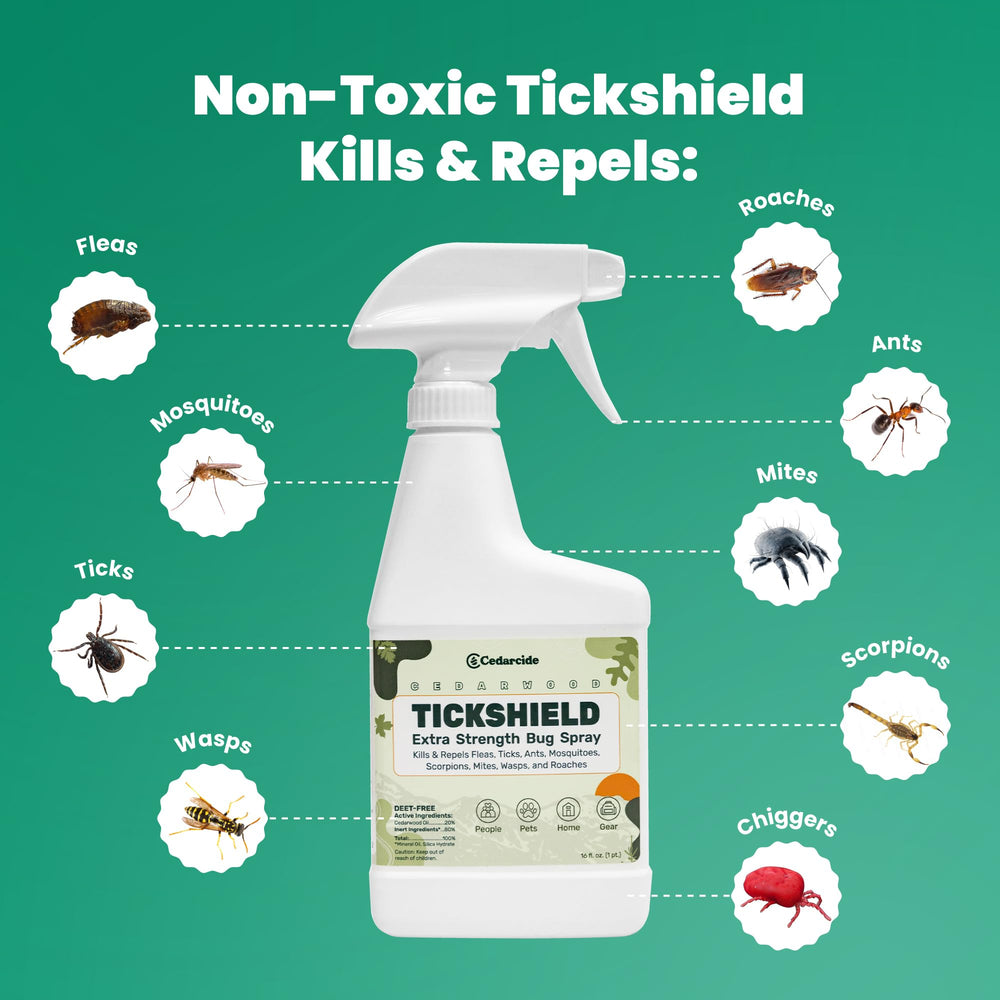 Cedarcide Tickshield hand-application scene for skin-safe outdoor use