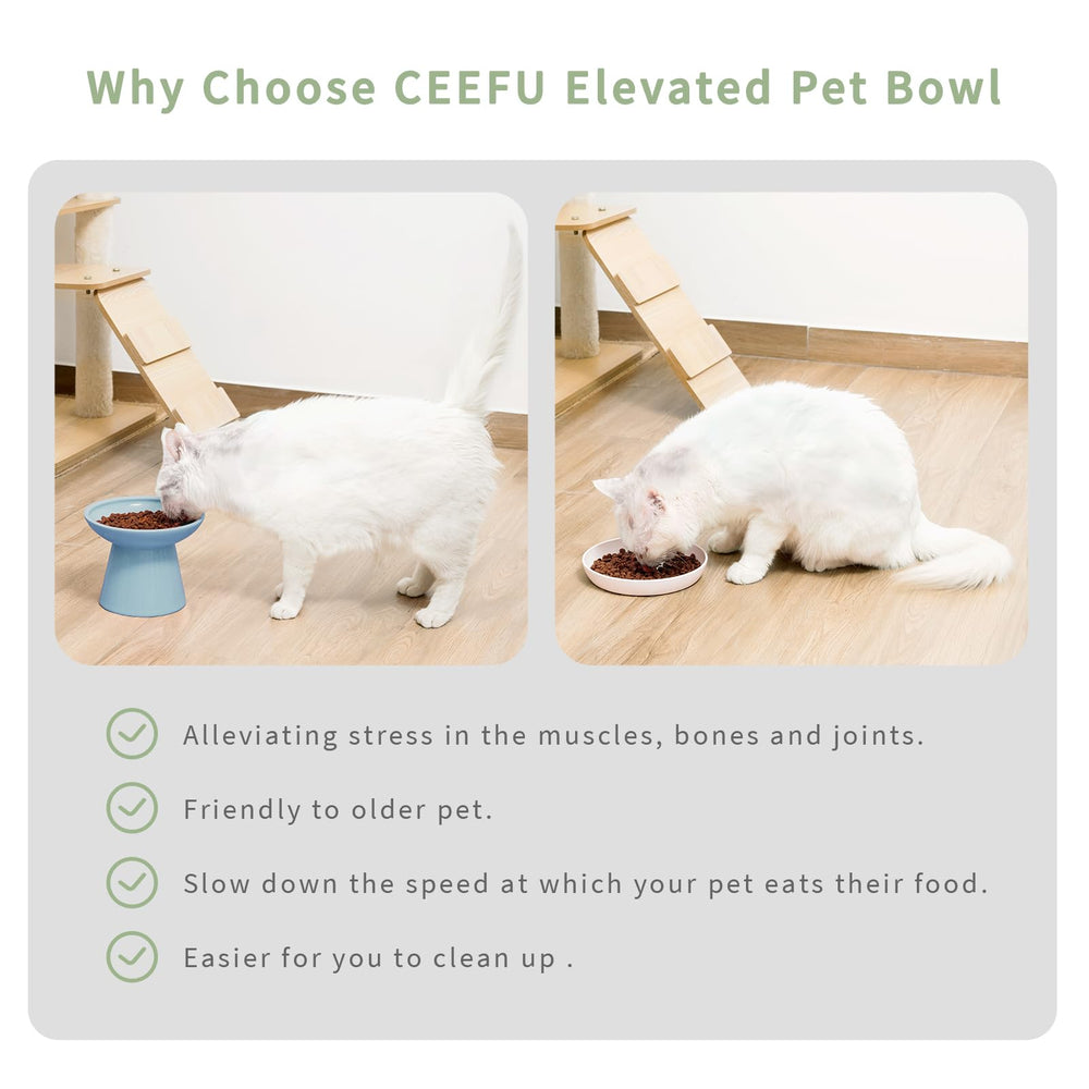 CEEFU elevated bowls dishwasher-safe ceramic for easy cleaning