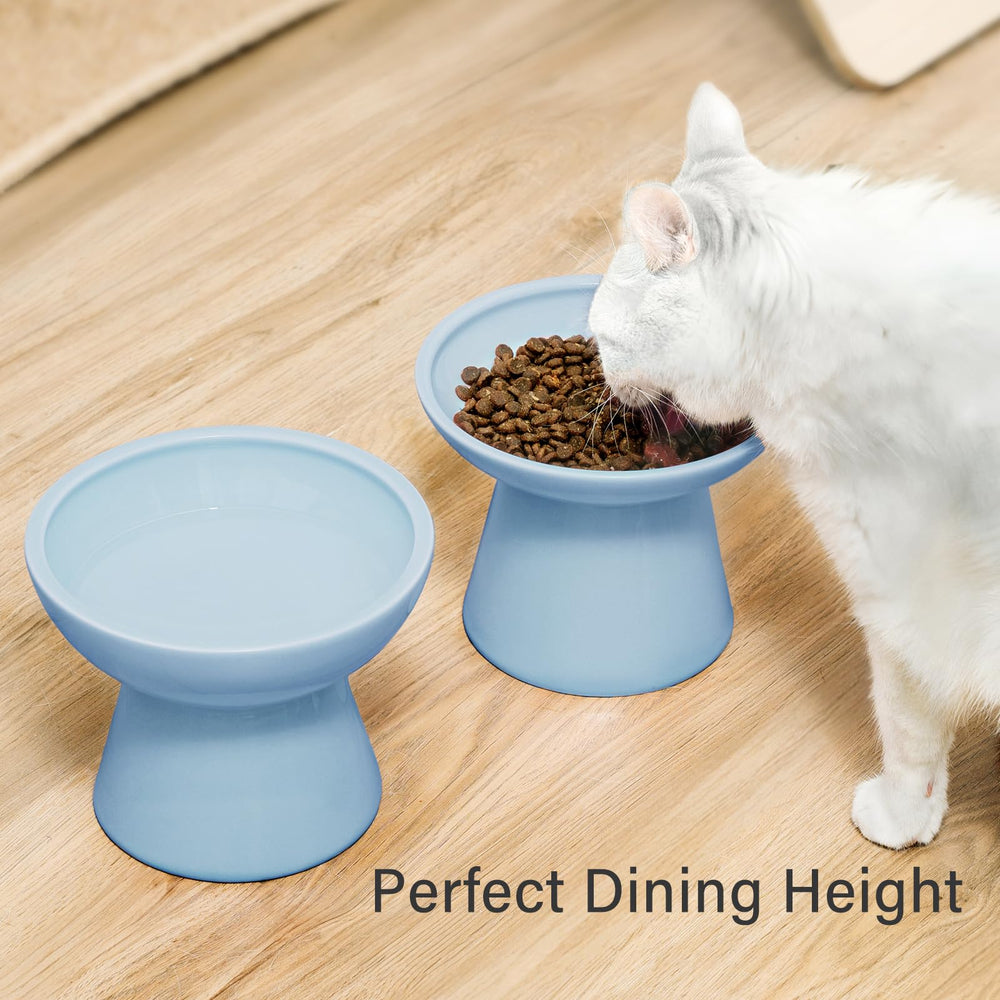 CEEFU 2-bowl set designed with ergonomic food and water positions