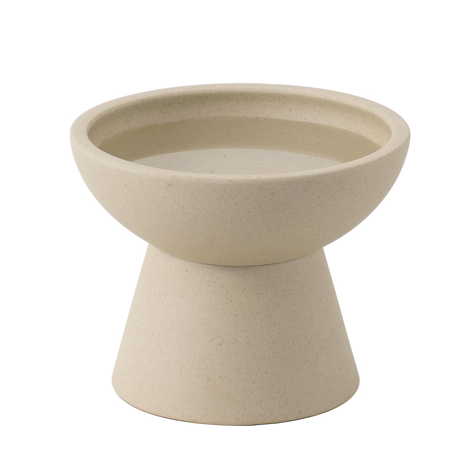 CEEFU extra wide elevated cat water bowl side view with whisker-friendly depth.
